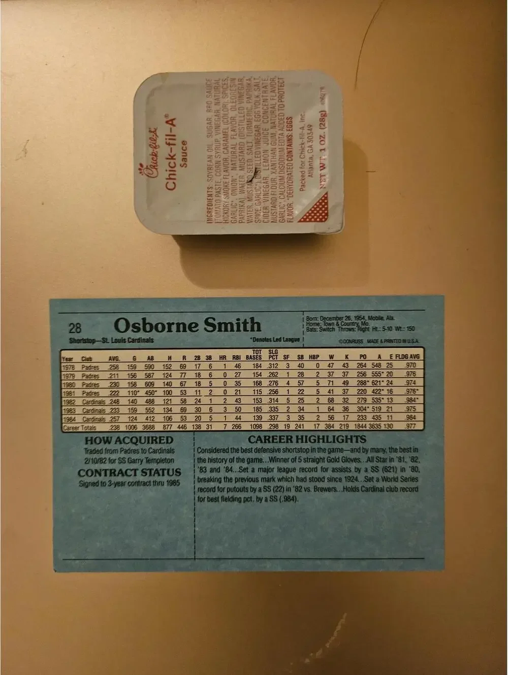 Donruss ozzie smith